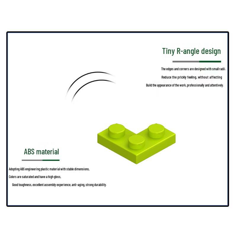 Compatible Corner Plate 2x2, Building Blocks Accessories for Assembly, MOC Parts for Men and Women (Lego-Compatible, A014)