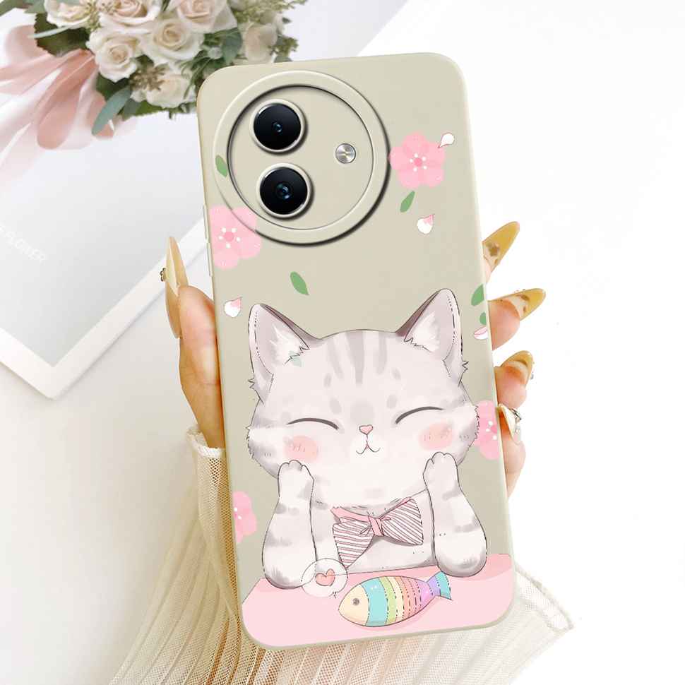 For itel S24 4G Case Loverly Cartoon Cat Soft Silicone Cover For ITEL S24 4G S667LN Shockproof Phone Cases Fundas