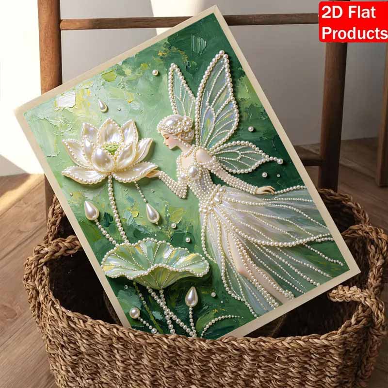 Frameless DIY Pearl Bead Painting Kit Elegant Fairy Pattern Creative Relaxing Craft Canvas Home Decor Adult Gift
