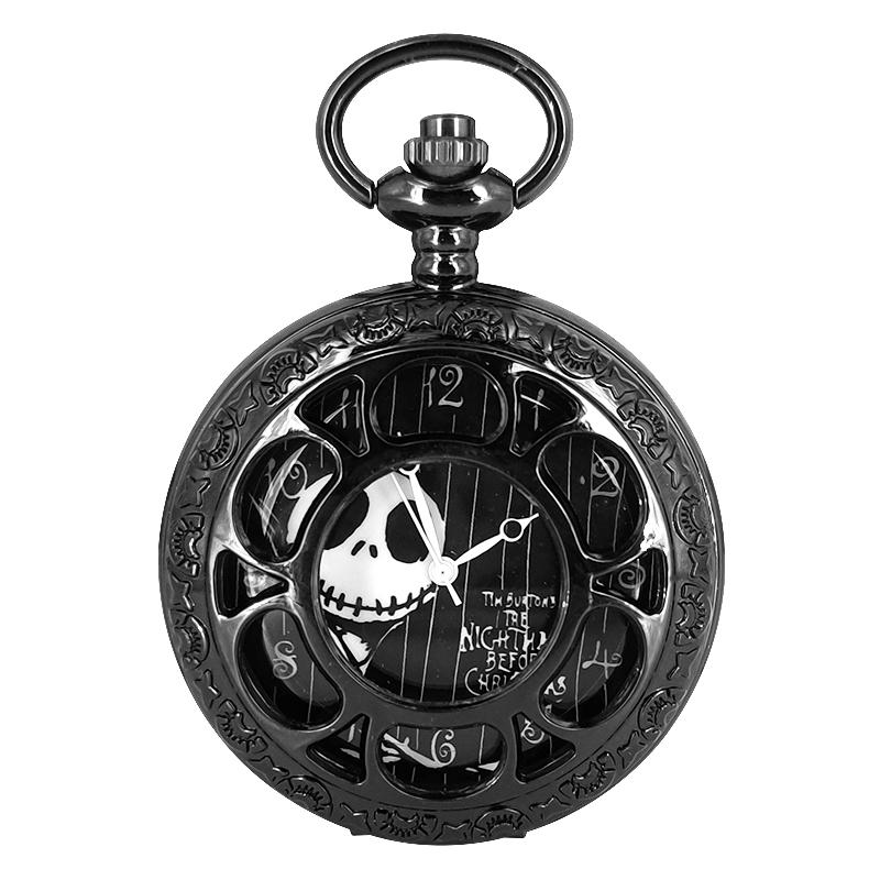Vintage Bronze Pocket Watch Box Set Men's Quartz Movement Stainless Steel Case the Nightmare Christmas Inspired Birthday Gifts