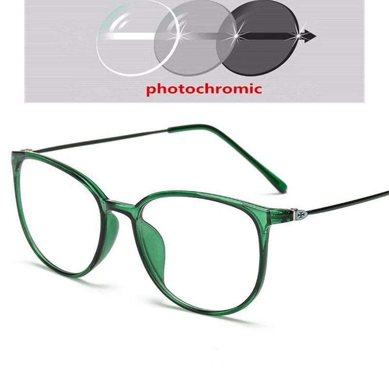 Ultraleichte TR90 Myopiebrille Retro Ovaler Rahmen für Damen Herren Dioptrien -0,5 bis -6 Kurzsichtigkeit Brillen