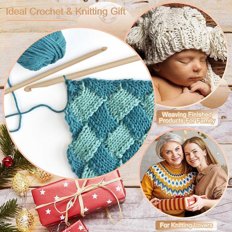 Double End Crochet Bamboo Tunisian Crochet Hooks Knitting Needles Set Ergonomic Weave Craft Rochet Hook For Household DIY Lovers