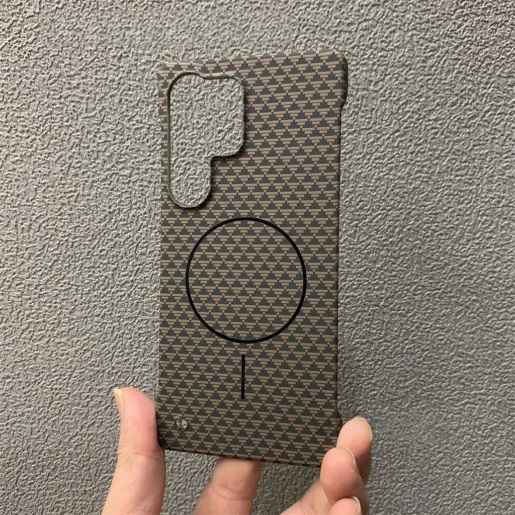 Kevlar Carbon Fiber PC For Magsafe Wireless Charge Phone Case For Samsung S26 S25 S24 Ultra Plus Magnetic Frameless Cover