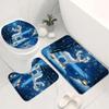 4Pcs . Christmas Deer Theme Shower Curtain Set with Non-Slip Bath Mat, Toilet Lid Cover, Contour Rug & 12 Hooks, Bathroom Decor