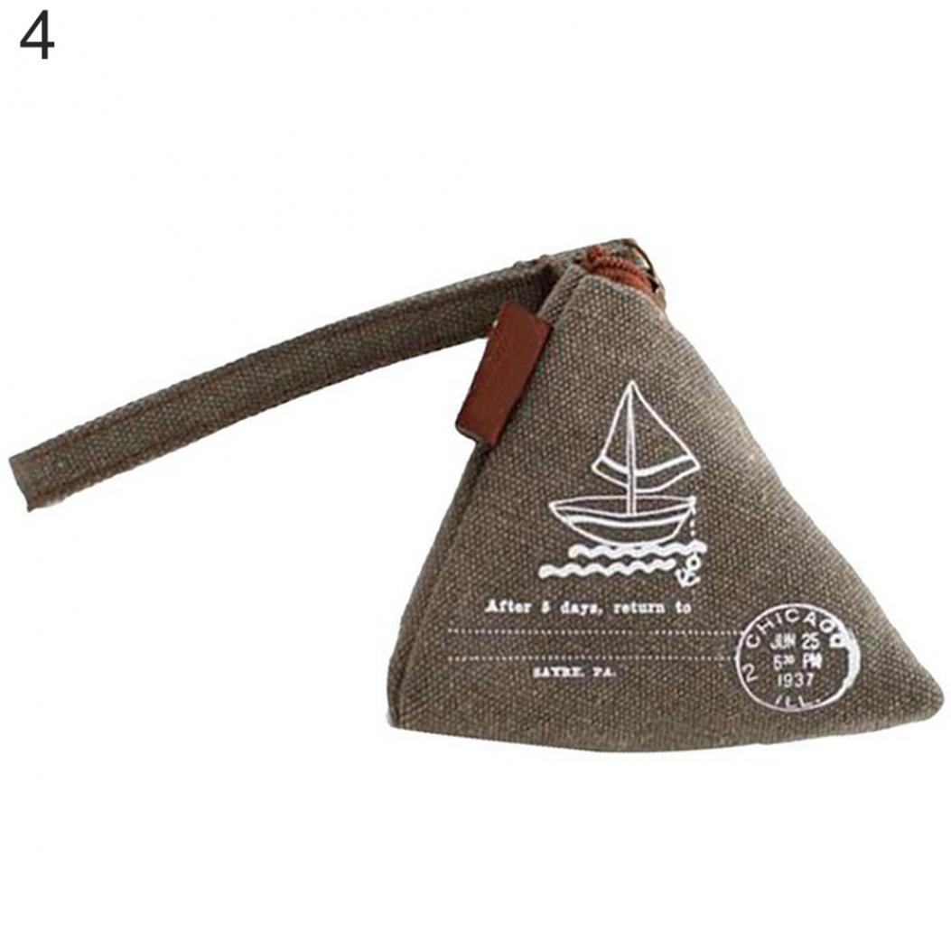 

Унисекс Холщовый Маленький Мини Треугольный Кошелек Кошельки Клатч Сумки Для Денег С Ремешком MIT