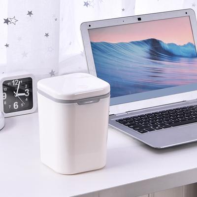 Modern Mini Trash Can Desktop Rubbish Bin with Flip Lid Large Capacity Detachable