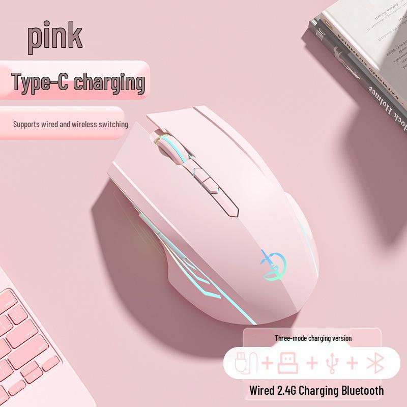 Wired Silent Mechanical Gaming Mouse with Side Buttons for Laptop/Desktop