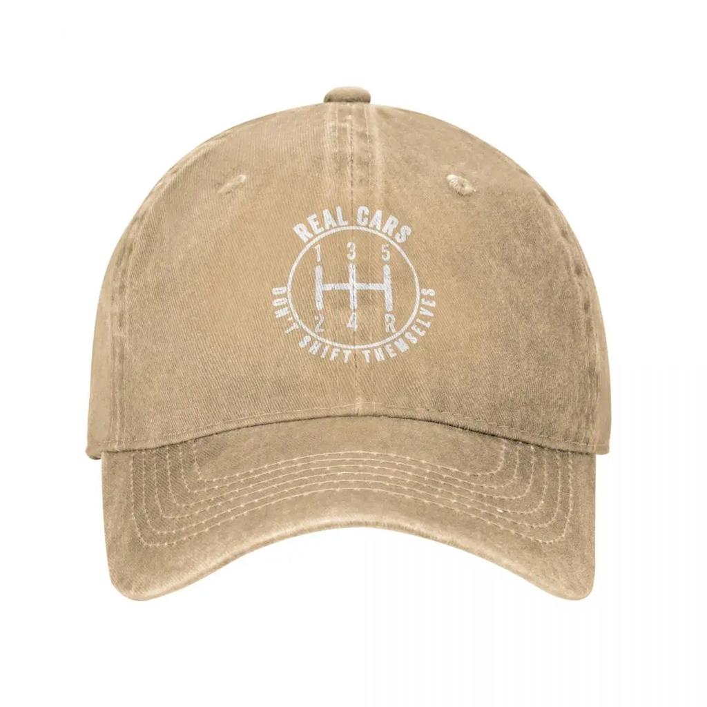 Men Women Real Cars Don't Shift Themselves Baseball Cap Drifting Racing Mechanic Hats Travel Denim Casquette