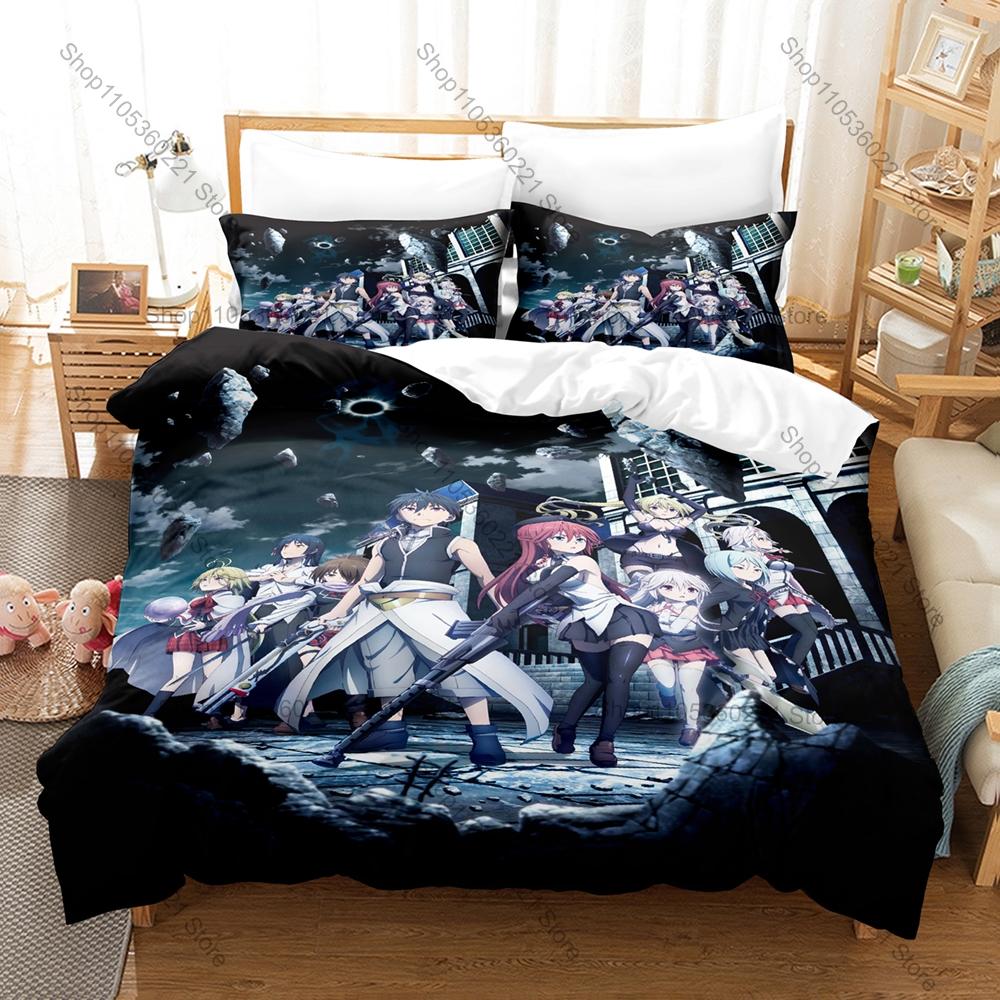 Cool Trinity Seven 3PCS Bedding Set Anime Girls Character Print Soft Microfiber Duvet Cover Pillowcase Bedroom Decor