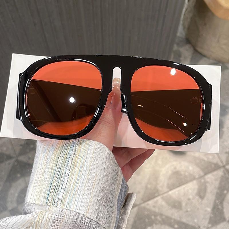 Occhiali da Sole Vintage Oversize Non Polarizzati Donna per Uomo Marca di Lusso Designer Tendenza Ombre Grandi Montatura Bicolore Punk Occhiali da Sole da Donna