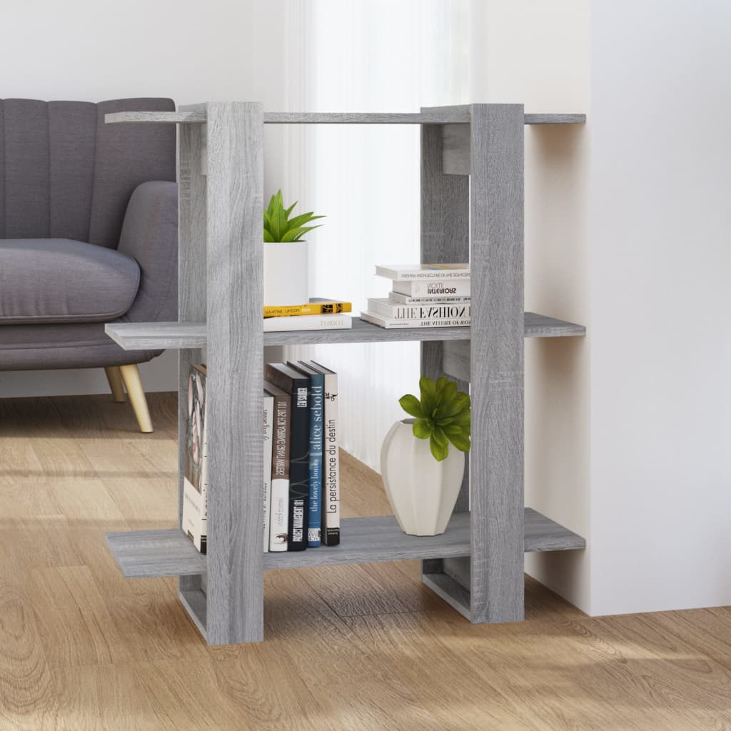 Bookshelf Room Divider Gray Sonoma 80 X 30 X 87 Cm