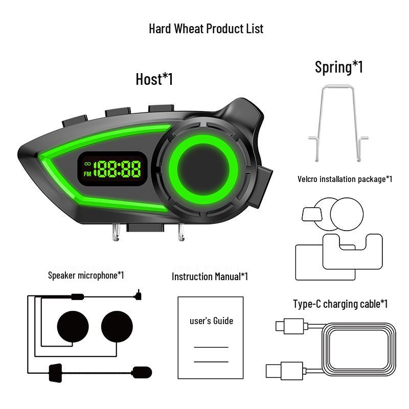 

Bluetooth Noise-Cancelling Motorcycle Helmet Intercom for Full, Half, and 3/4 Helmets Y100 Helmet Bluetooth Headset