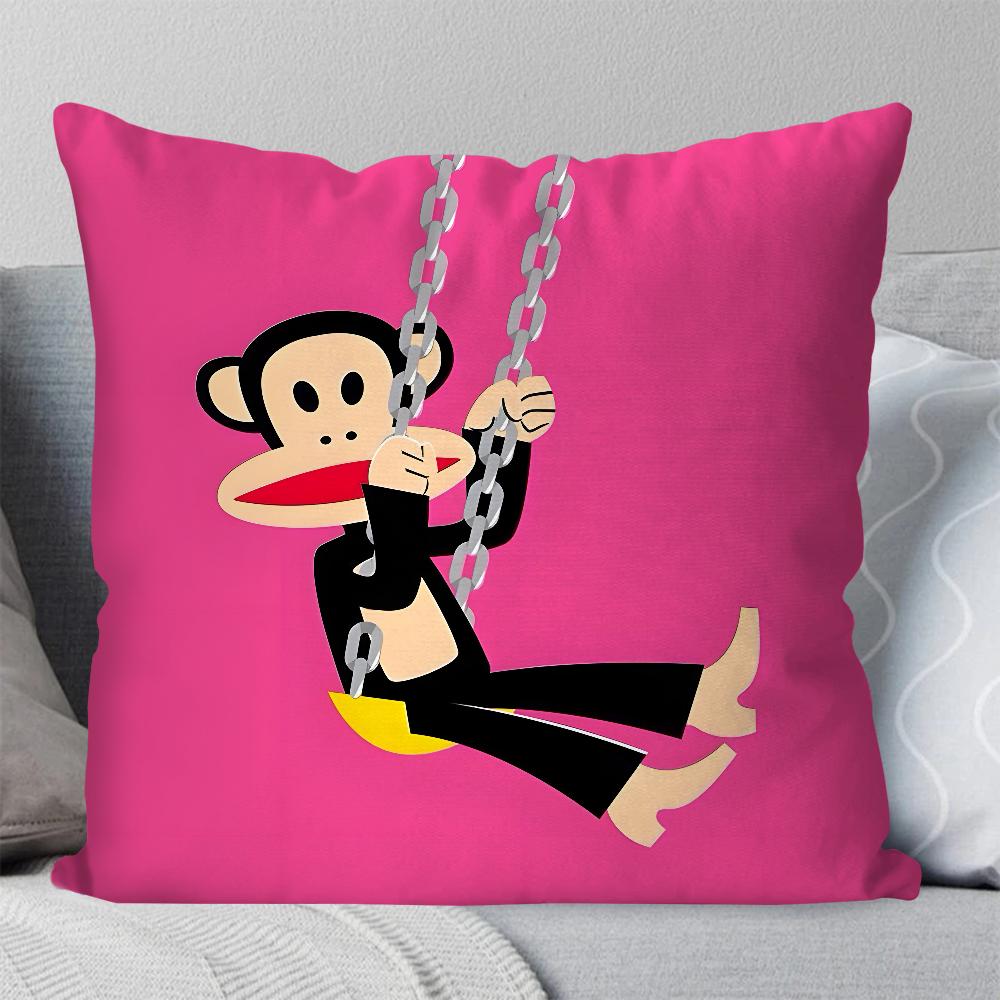 Cartoon P-Paul Frank Monkey Pillow Case Square Pillow Bedroom Sofa Leisure Comfort Cushion Car Living Room Home Decoration 40X40