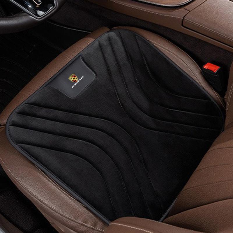 Zesílená izolační plyšová podložka na autosedačku z flanelu pro Porsche Macan 911 718 Taycan Panamera Cayenne Boxster Cayman