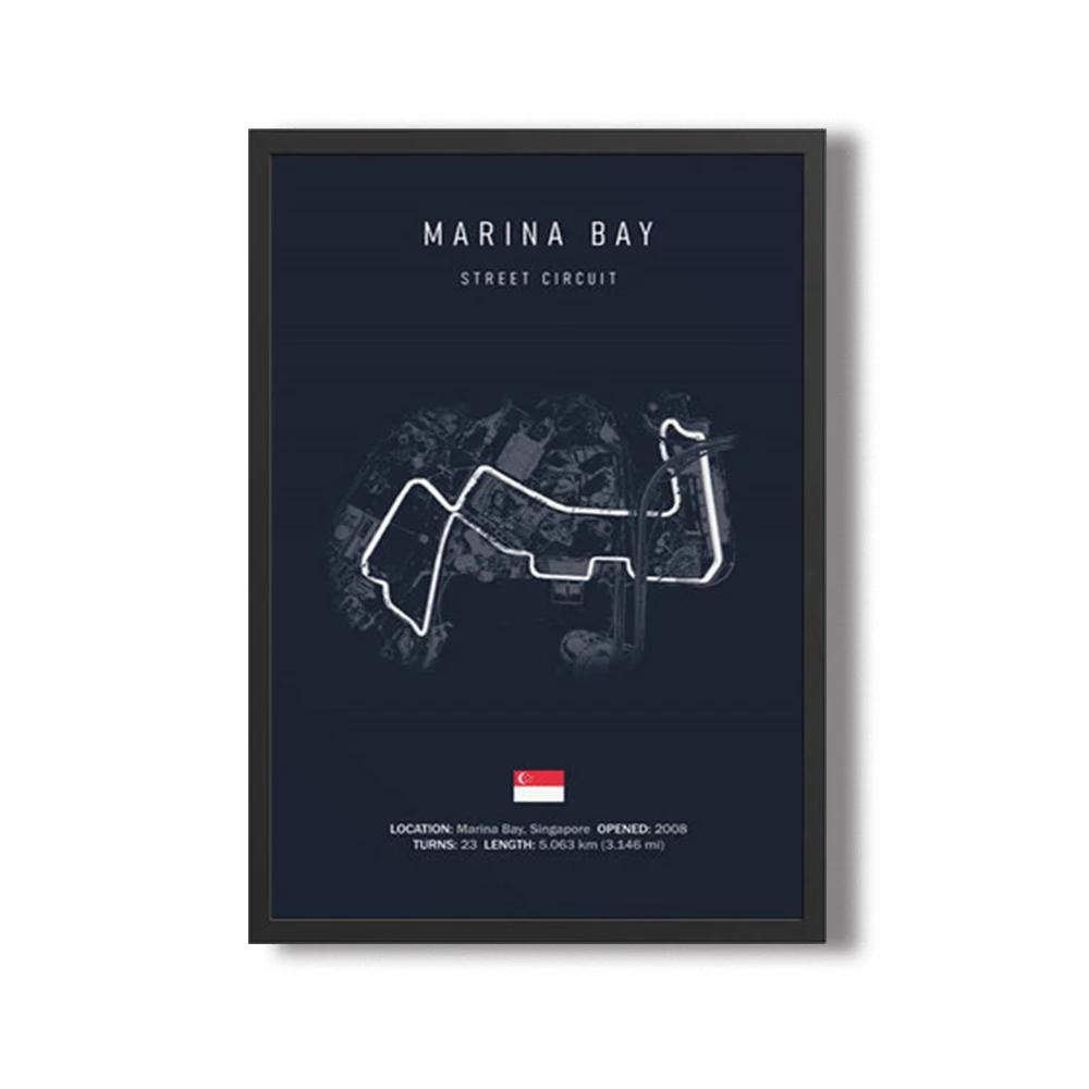 Formula 1 Imola Monaco Okruhová trať Nástěnné umění Plakáty Mapa Světových formulových závodů Dekorace pokoje Plátno Malba Obrázky Tisk Umělecká díla