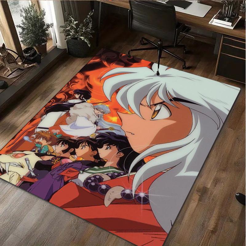 1Pc Inuyasha Print Rug - Home Decoration Carpet For Living Room Bedroom Flooring Computer Chair Area Rug
