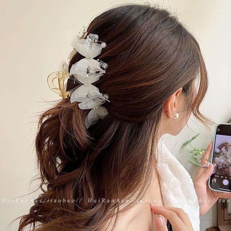 1PC Butterfly Grab Clip Female Large 2025 New High-end Sweet Hairpin Back Head Coil Hair Clip Headgear Shark Clip