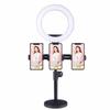 Multi-Functional Mobile Broadcast Stand with Fill Light and Adjustable Camera Positions for Photography and Video Recording