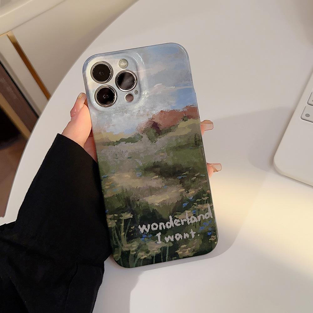 

Чехол в стиле масляной живописи для iPhone 13 iPhone 15 iPhone 16 Pro Max iPhone 12 Pro Max