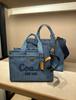 Koujia Canvas Denim Cargo Tote: Large Capacity Shoulder Handbag Crossbody Bag for Spring and Summer