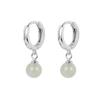 925 Silver Hetian Jade Earrings for Women Girls Green Fresh Jewelry Gift