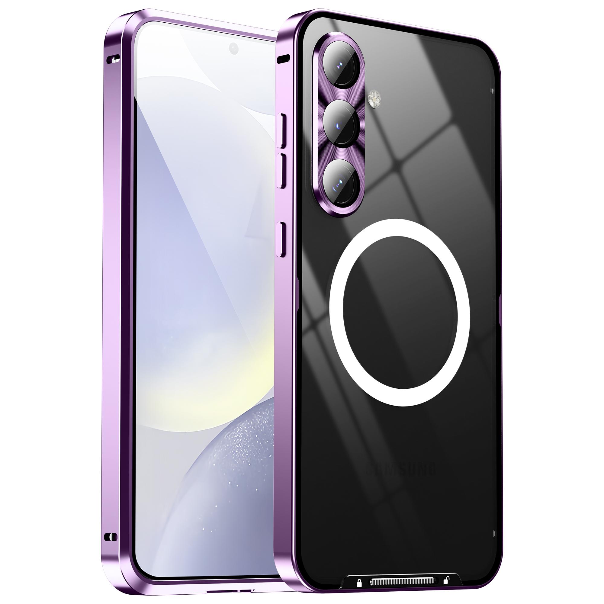 

Чохол для Samsung Galaxy S24 FE, сумісний з MagSafe, металева рамка, матова кришка для телефону Purple