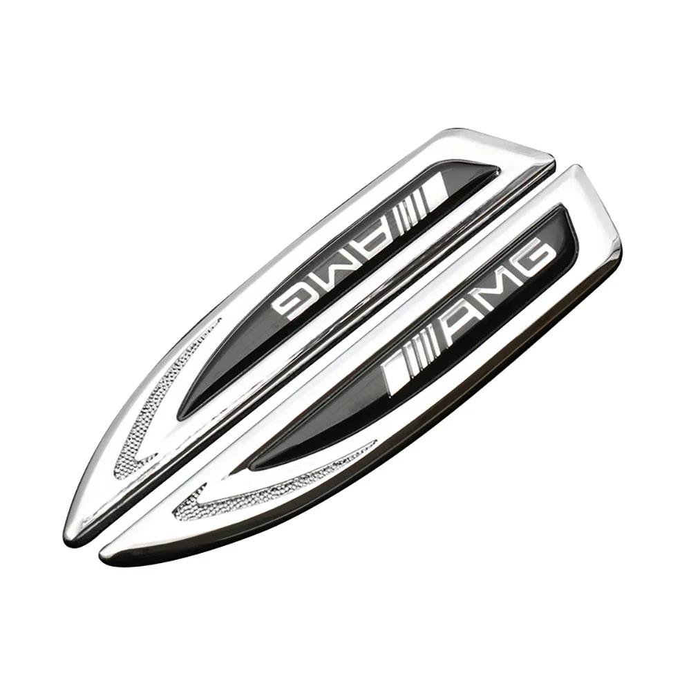 2 Pieces of Metal Logo Stickers for Side Fender Body of Automobile Modeling for Mercedes-Benz Amg W213 X253 X205 GLC/GLE.