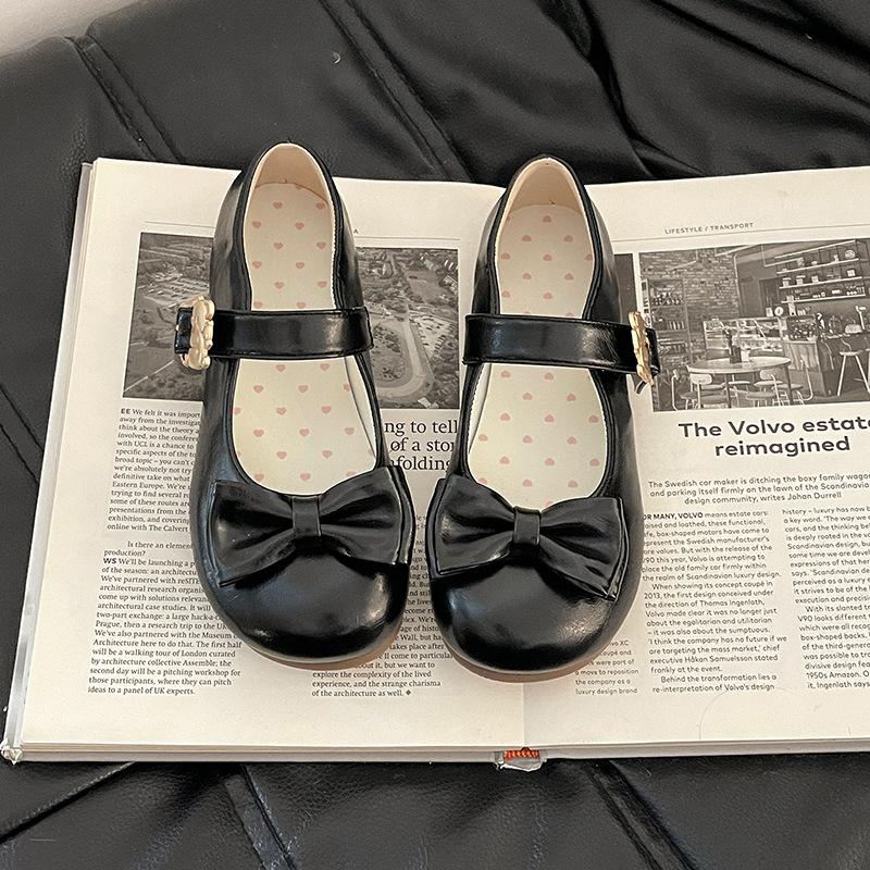 Fashion slope heel small leather shoes round head bag head single shoes women's summer French skirt fairy style versatile Mary Jane shoes tide
