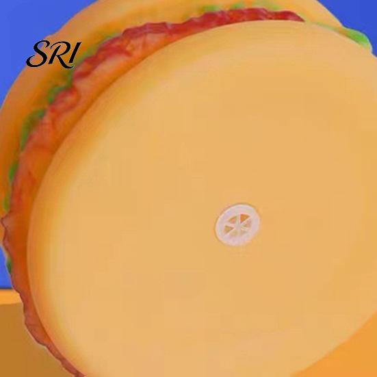 Pet Chew Toy Safe Material 2PCS Dog Squeaky Burger Shape Non-Toxic Vinyl Pets Durable Play for Teeth Cleaning and Active Puppy
