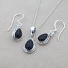Black Onyx Jewelry Set, Silver Jewelry, Gift For Her, Women Necklace Earrings