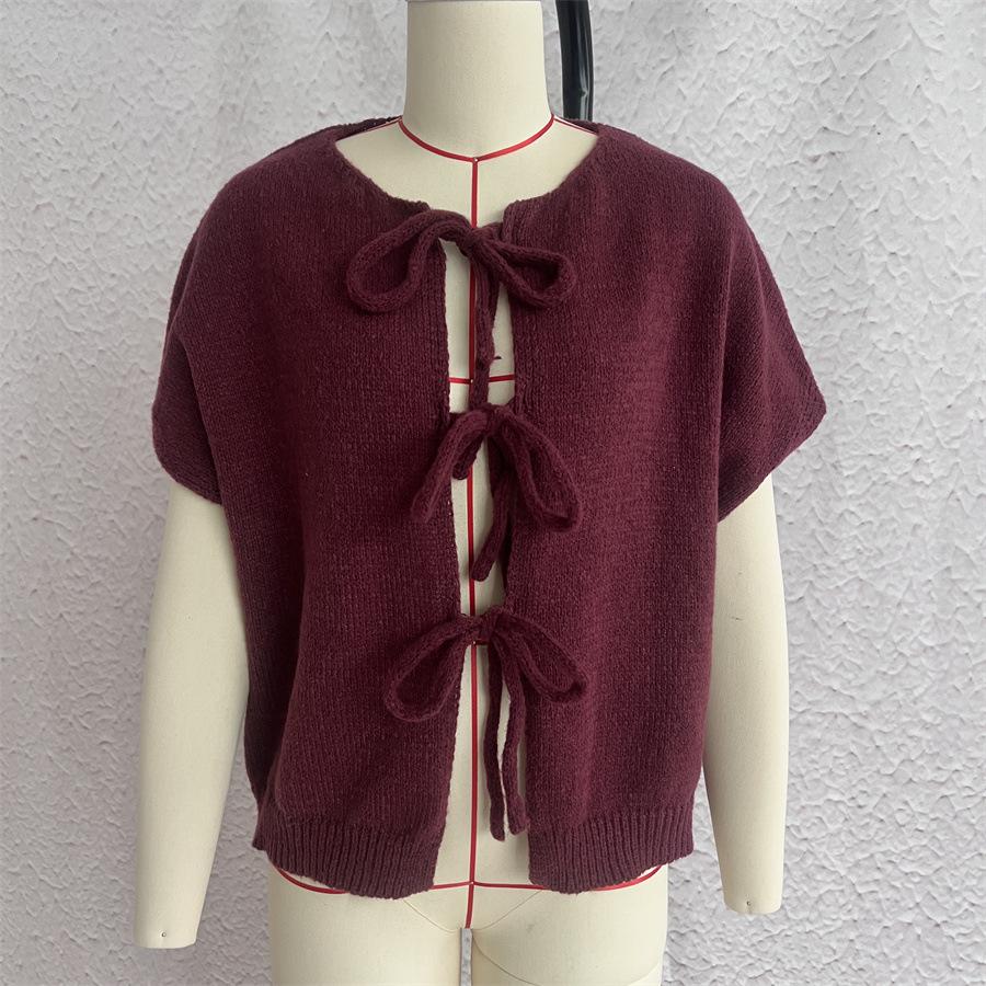 Strap Knit Vest Cardigan Summer Cross-border Hot Item Amazon New Solid Color Vest Sleeveless Sweater for Women 3538 EMA