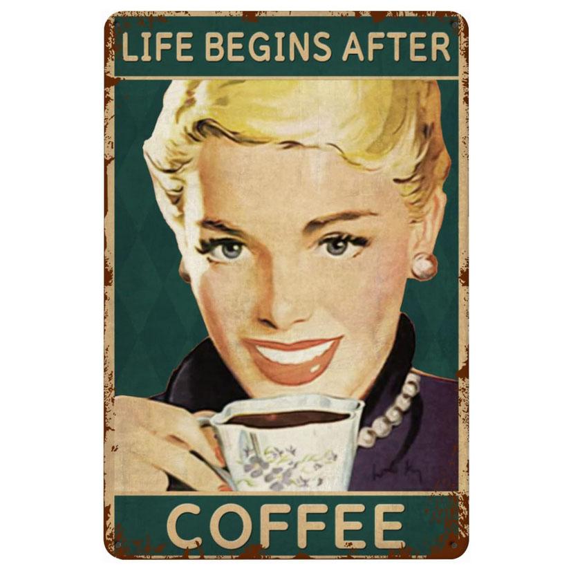 Blechschilder Kaffeebier Tee Wanddekoration Vintage Kunstposter Eisenmalerei für Man Cave Heimcafé Gartenclub B