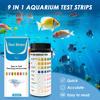 100Pcs Aquarium Test Strips 9 In 1 Fish Tank Test Kit with Test Tube Water Quality Monitor pH Test Strips for Fish Farming