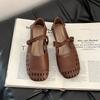 Design sense hollow bag head sandals summer French retro style with skirt breathable casual girl Mary Jane single shoes