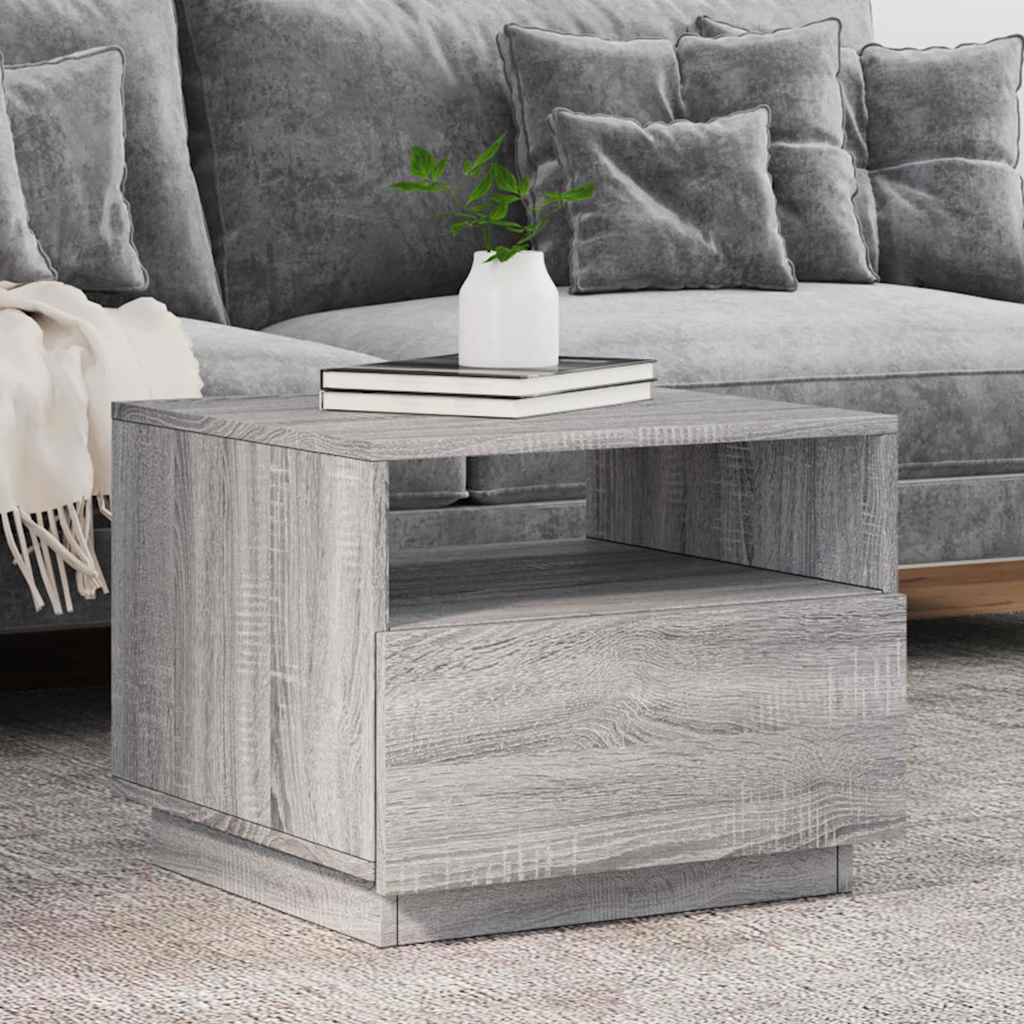 LED Coffee Table in Grey Sonoma 50 x 49 x 40 cm
