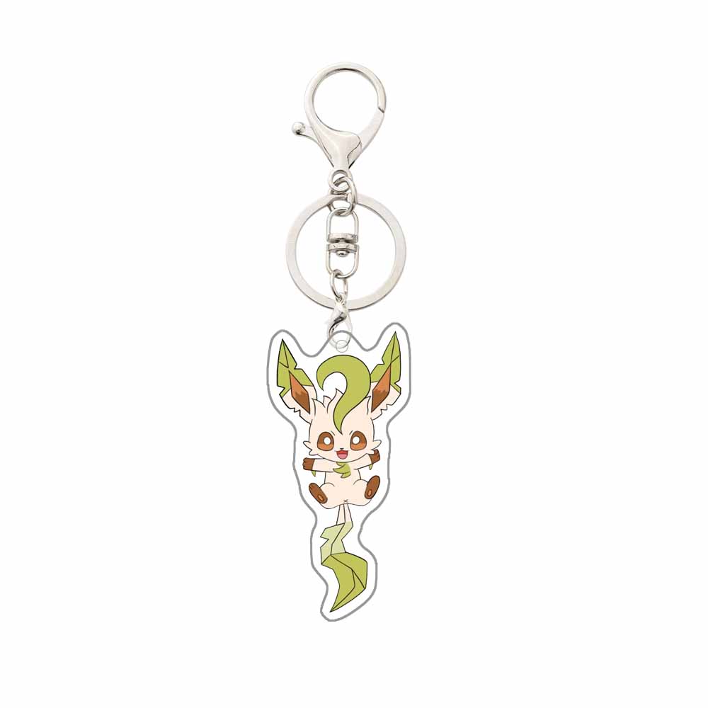 Pokemon Anime Cartoon Keychain Eevee Leafeon Espeon Glaceon Vaporeon Jolteon Acrylic Key Chain Pendant Decoration