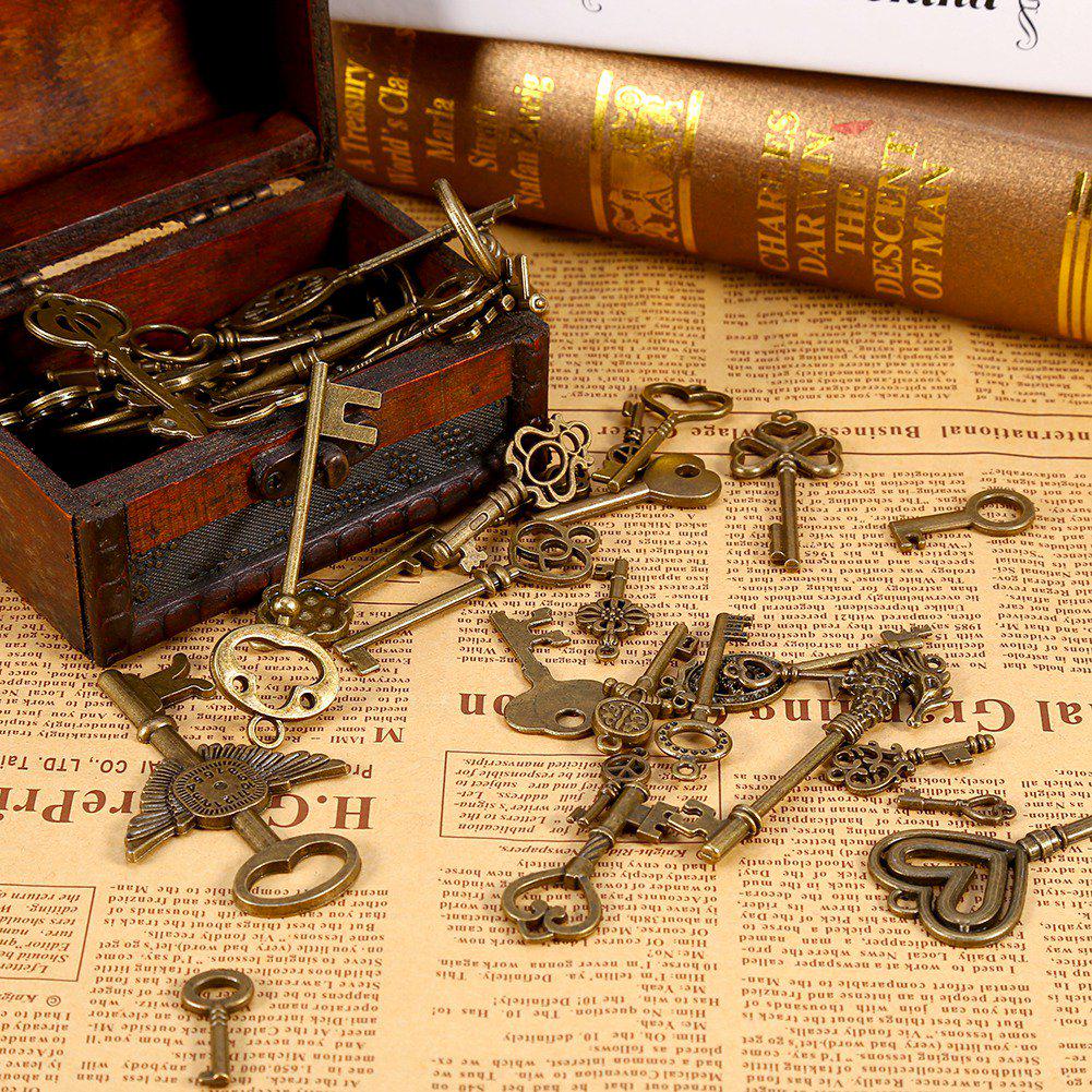 69pcs Assorted Antique Vintage Bronze Skeleton Keys Hrt Bow Jewelry