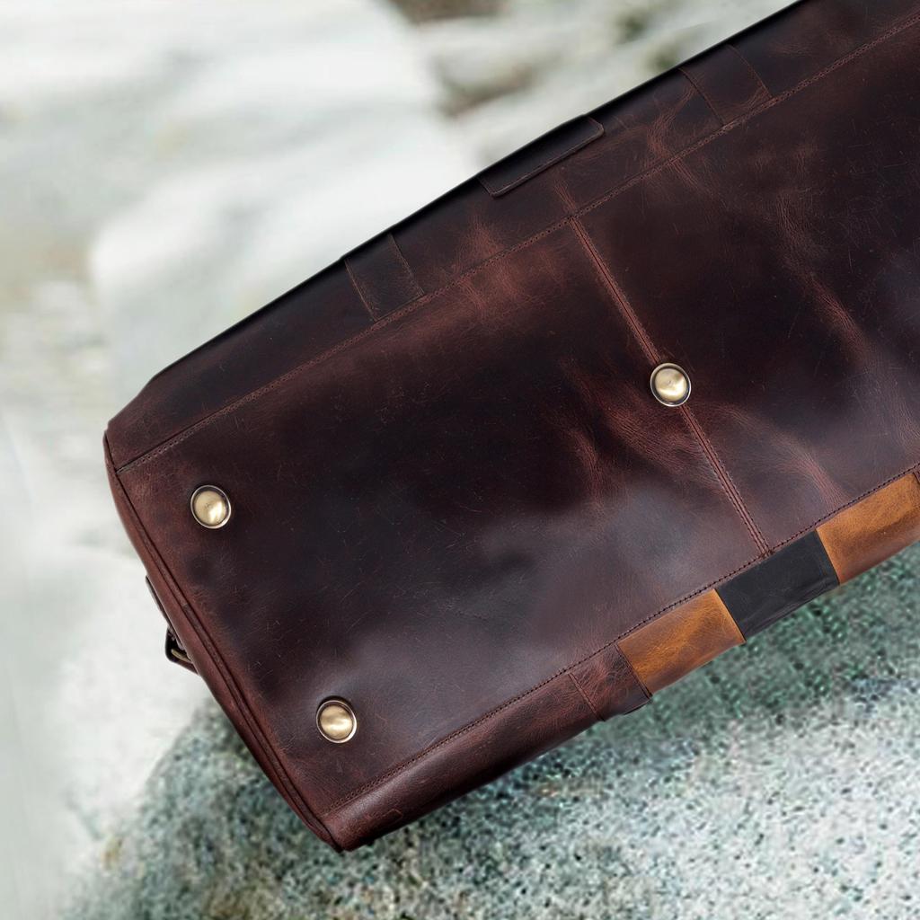 Personalized Leather Weekender Bag: Handmade Top Grain Travel Duffel