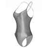 New Oil Shiny Womens Strap Bodysuit High Glossy Sleeveless One Piece Bodysuits Tops V-Neck See Through Lingerie