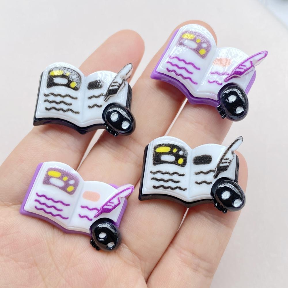 10PCS New Resin Cute Cartoon Skeleton Halloween Flat Back Home Decor DIY Scrapbook Crafts Jewelry Accessories
