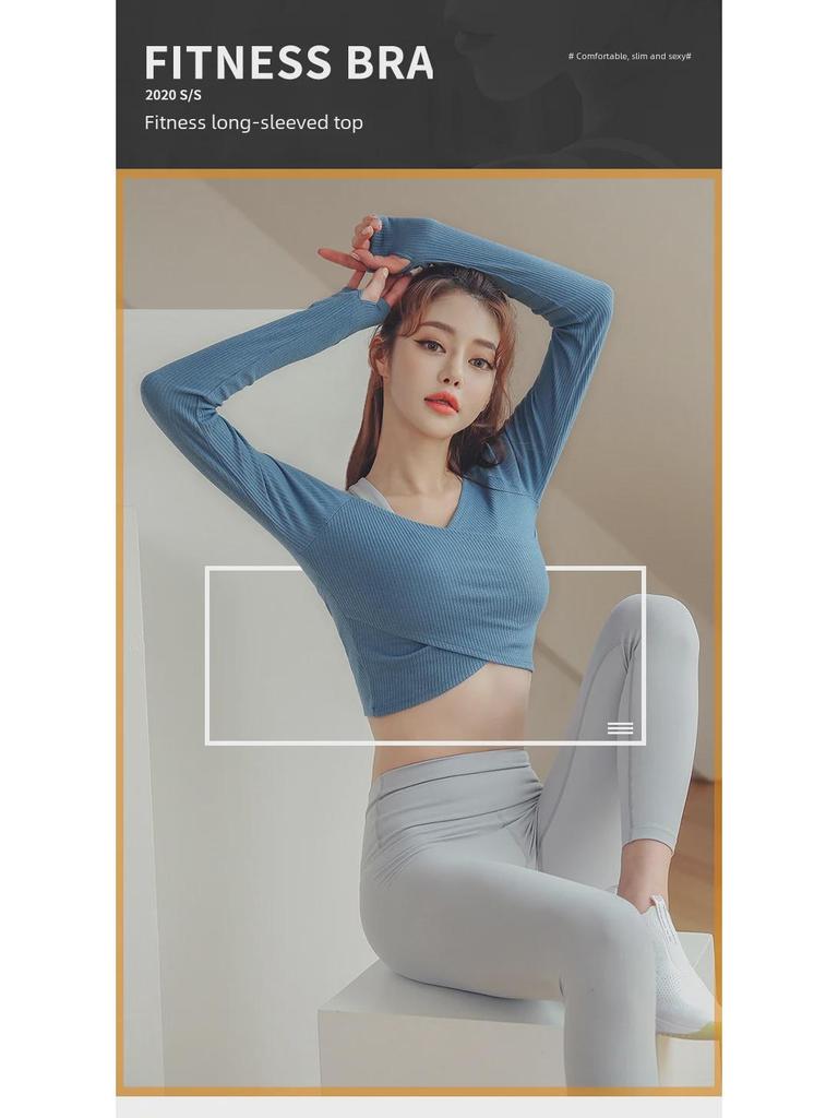2022 Herbst/Winter Damen Langarm Fitness Yoga Tops - Koreanischer Stil, trendige T-Shirts