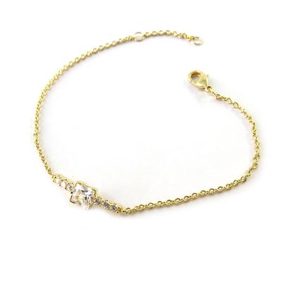 [N6858] - Βραχιόλι Επίχρυσο 'Sissi' λευκό χρυσό