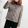 Chaqueta de Invierno Simple Cálida para Mujer Chaqueta Ligera Fina Abrigo Corto Femenino Parkas de Otoño