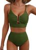 1Set Solid-color sexy gathered bikini swimsuit for women for beach wear