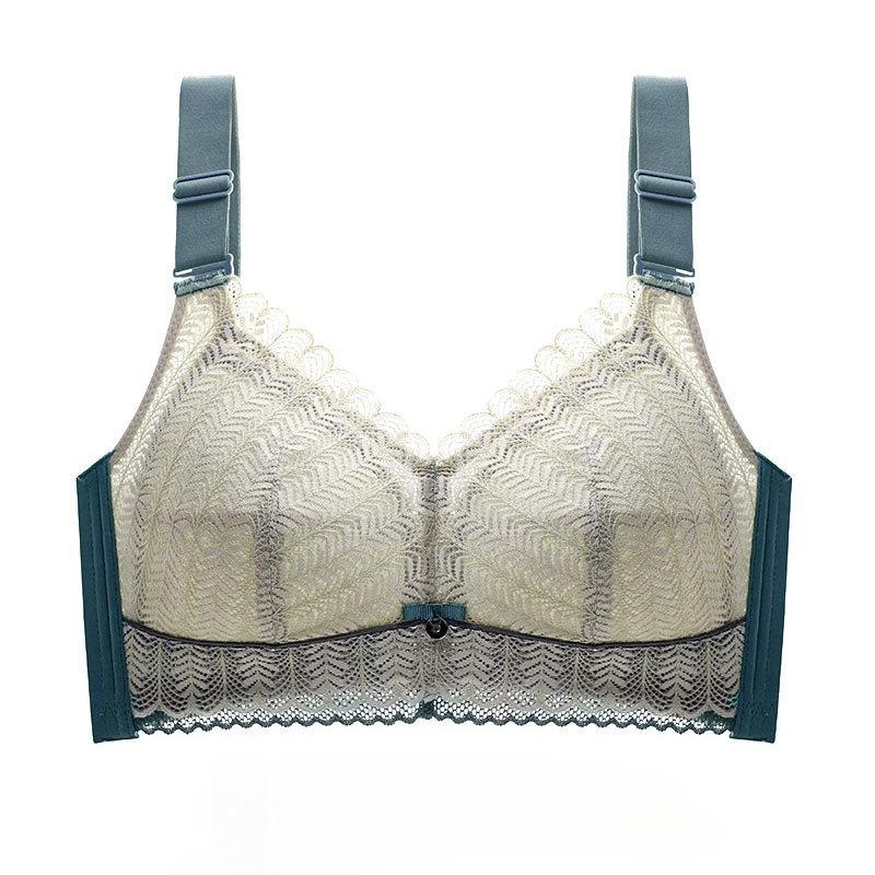 Full Cup Thin Style Without Steel Ring Plus Size Underwear Large Chest Small Sexy Lace Adjustment Shape Side Breast Bra