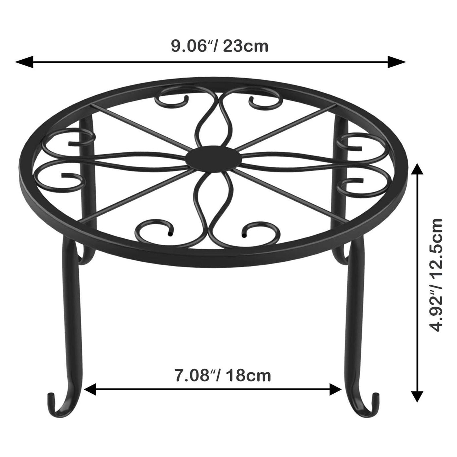 

1Pc Metal Plant Stand Flower Pot Base Holder Stool for Home Garden Indoor Outdoor Flower Plant Display Bonsai Holder чорний