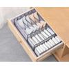 Wardrobe Organizer, 7 Grids Washable Clothes Organizer for Folded Clothes, 2 Pieces Foldable Wardrobe Clothes Organizer for Jeans, Dividers Nylon