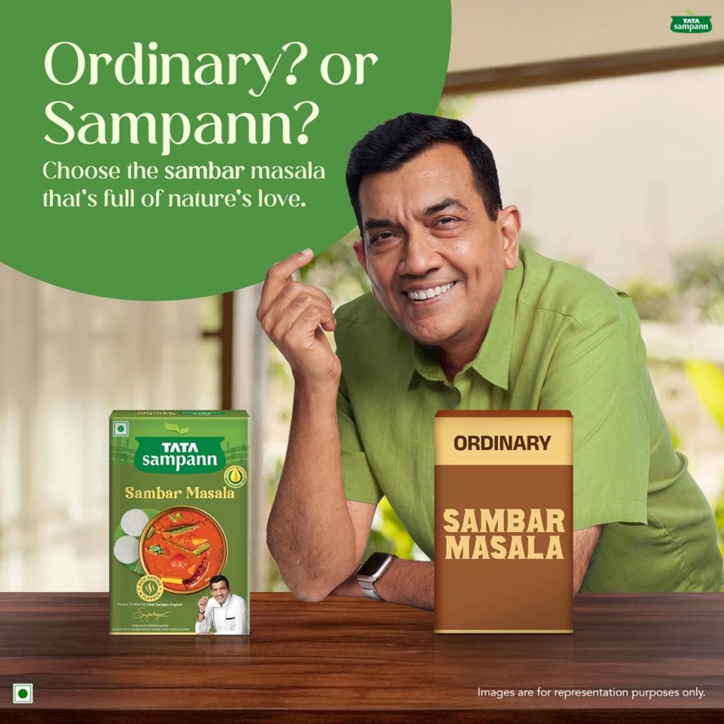 Tata Sampann Sambhar Masala Powder Crafted By Chef Sanjeev Kapoor For Authentic Indian Cooking 45 g