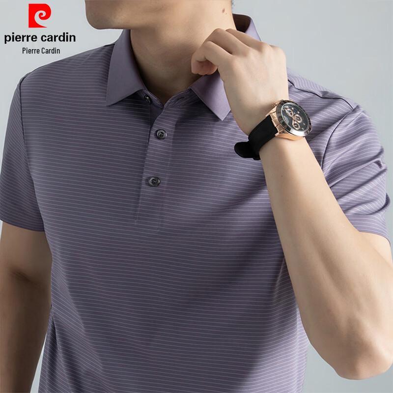 Pierre Cardin Men's Ice Silk Striped Polo Shirt