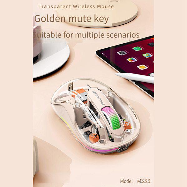 

FMOUSE M333 Wireless Bluetooth Mouse Set, Milk Tea Color, ABS Material, Three-Mode 2.4GHz Other